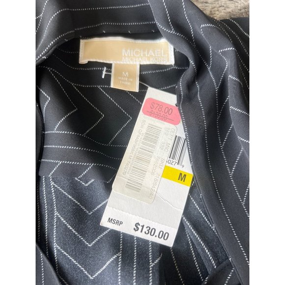 NWT Michael Kors Womens Size Medium Sheer High Low Hem Front Neck Tie Enclosure - Picture 8 of 10